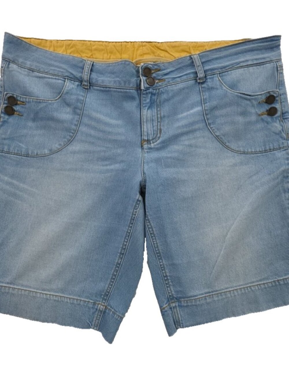 Route 66 Denim Shorts Womens 16W (40) List Wash‎ Button Pockets 10" Inseam Cute